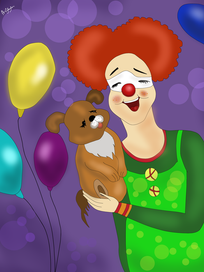 Клоун с собачкой