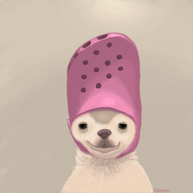 Щенок в тапке