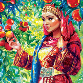 Для обложки буклета о яблочном саде