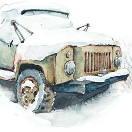 ГАЗ 52 под снегом