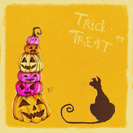 Кот и тыквы (сладость или гадость?)