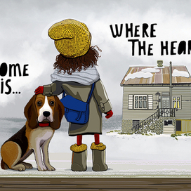 Девочка и бигль