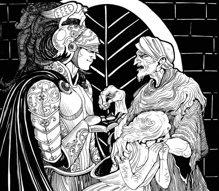 Иллюстрация к книге О. Уайльда "Мальчик-звезда"