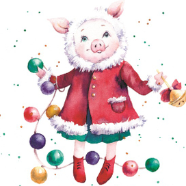 Хрюшка новогодняя