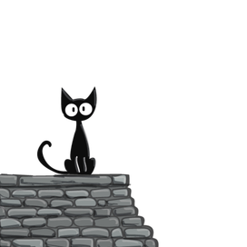 Котик на стене, вектор