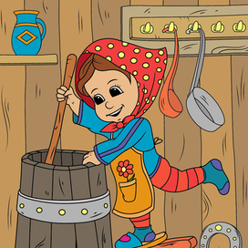 Девочка готовит кумыс