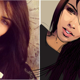 портрет по фото, брюнетка