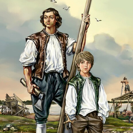 Пётр1 с сыном Алексеем.