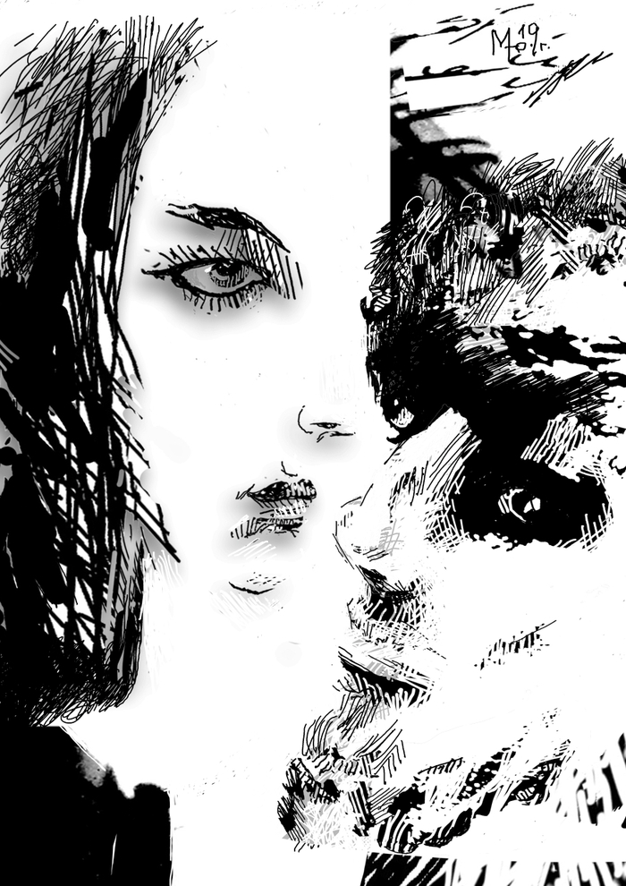 Красавица и чудовище из серии "Искушение"  лист №3