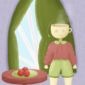 Чашка с яблоками