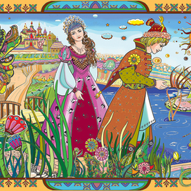 дудл- раскраска в цвете