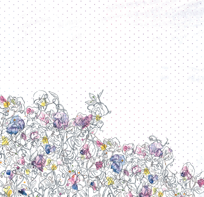 "Душистый горошек" принт для скрап-бумаги Mr.Painter