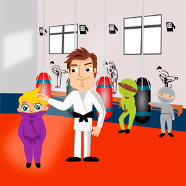 Иллюстрация к книге "A True Ninja Loves Tidiness".