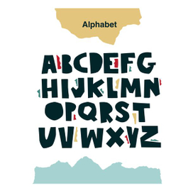 Английский алфавит в стиле Paper cut