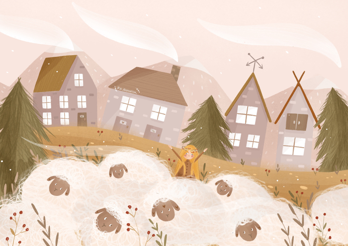 Овцы на лугу