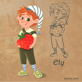 Гном с клубничкой