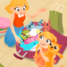 Иллюстрация к сказке "Мамин тролль" писателя Анджэй Ласки