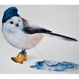 Птичка на прогулке