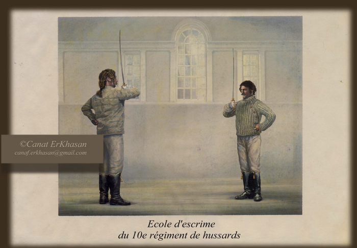 Фехтовальная школа. Акварель. 23 х 28 см.