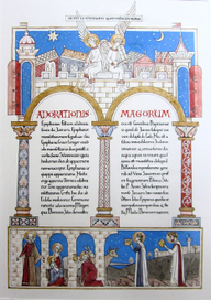 поклонение волхвов. Стилизация под средневековую книгу