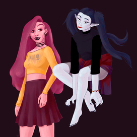 Принцесса Бубльгум  и Марселин из «Время приключений»