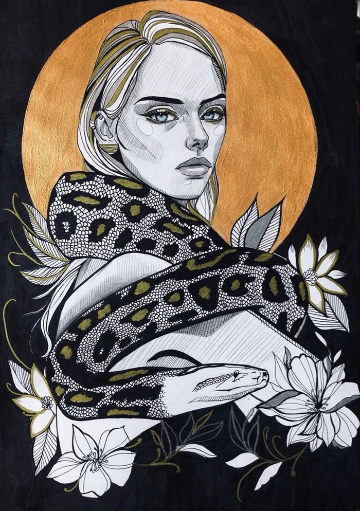 девушка и змея