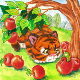 Иллюстрация к календарю Год тигра. Август