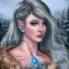 Зимний портрет эльфийки