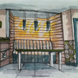 Интерьер маркерами