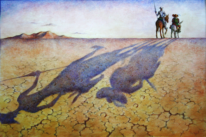 Иллюстрация к роману Сервантеса "Дон Кихот Ламанческий"