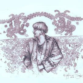 Blacksmith Vacula has. Sketch illustration to Nikolai Gogol novel "The Night Before Christmas." 2016. 