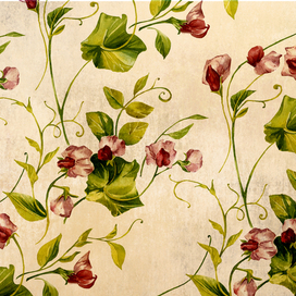 Акварельный паттерн "Душистый горошек", фрагмент