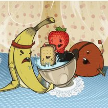 Серия иллюстраций "Фрукты против сладостей"