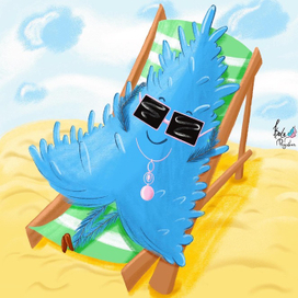 Ель на пляже