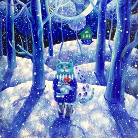 Барсик идет в гости к Мурке. 