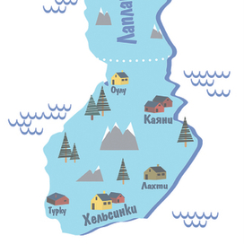 Карта Финляндии