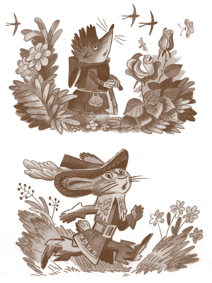 Спуски к "Бременские музыканты" Бр. Гримм "Детгиз"