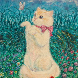  cat&flowers