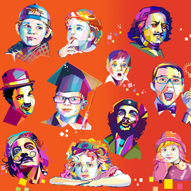 Портреты для обложек книг в стиле Wpap 