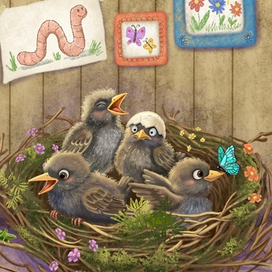 Родилось четыре птенца!