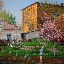 Персик зацвел