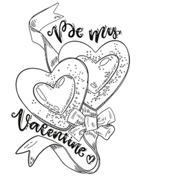 Раскраска карамельные сердца