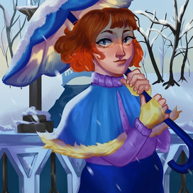 Девушка с зонтом