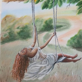 Девушка на качелях