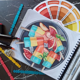 Мороженки маркеры смешанная теника 200х200 300dpi