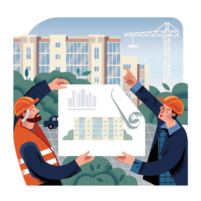 Векторная иллюстрация для строительной фирмы