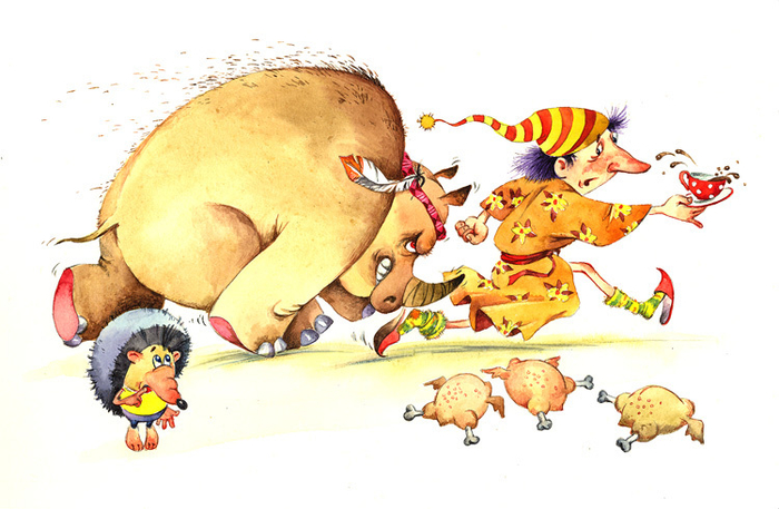 Иллюстрация к сказке "Белый ёжик"