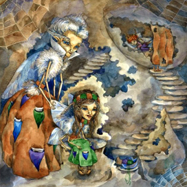 Царица причесывает дочку