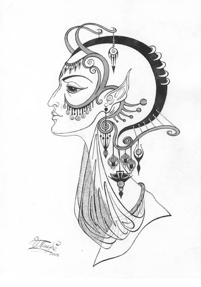 Портрет для собственной серии работ "Другой мир". Церемониальные маски.