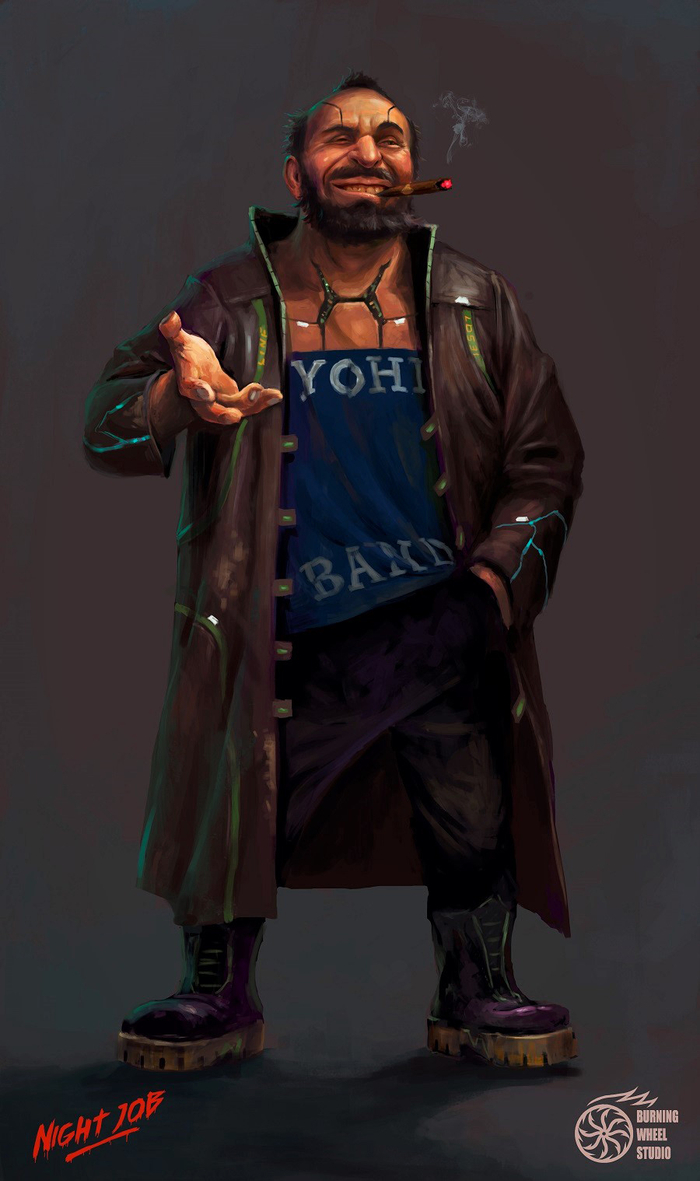 Concept art for the game "Night job"  